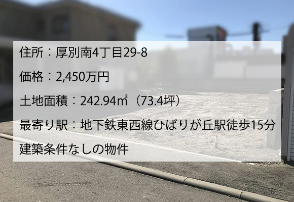 (価格更新)【札幌市厚別区厚別南４丁目29-8（売土地）】
